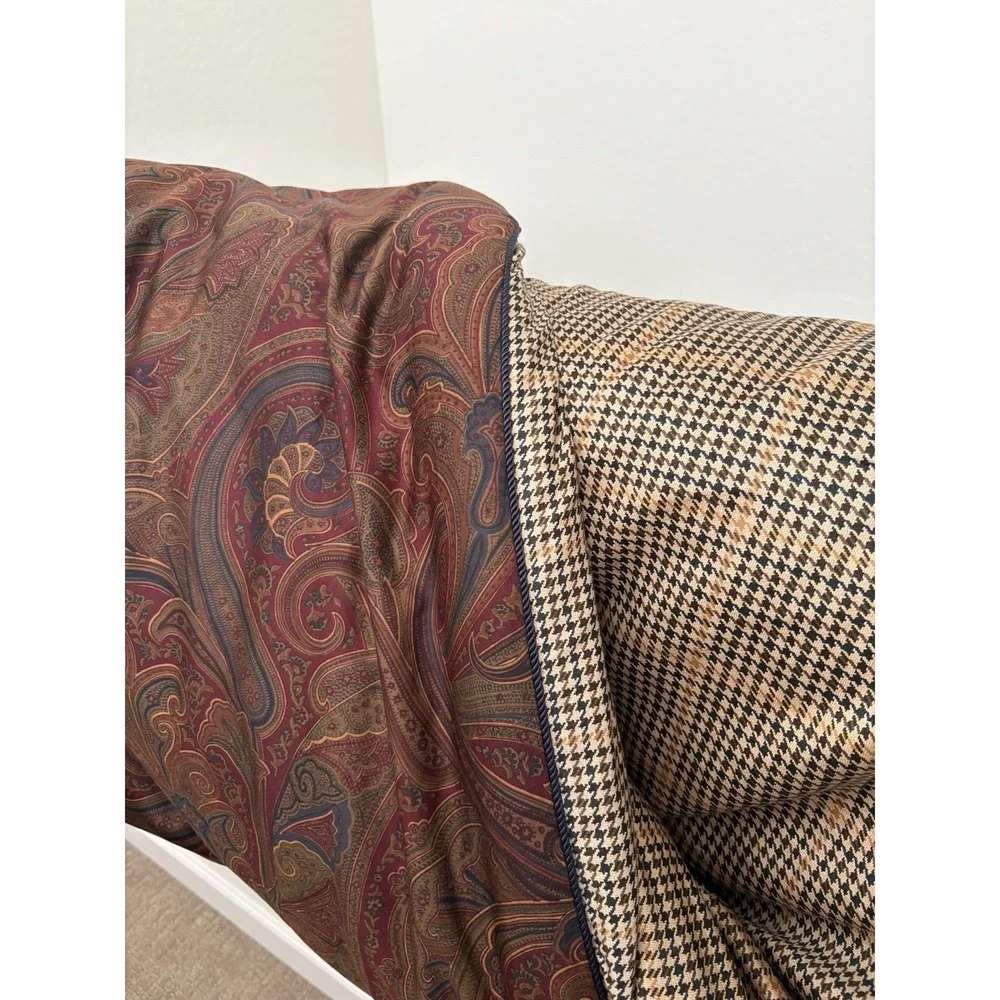 Vintage Ralph Lauren Reversible Queen Full Comforter Navy piping